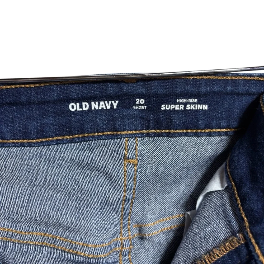 Old Navy‎ High-Rise Super Skinny Jeans 20 Short Dark Wash Blue Denim  #795